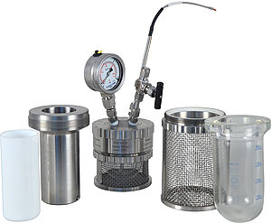 miniclave system with interchangeable glass- and steel reactors (with PTFE insert)