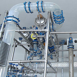 Overhead with SiC shell & tube type heat exchangers