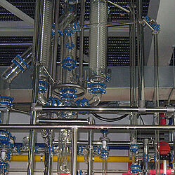 Glass condenser battery and phase separator Glass condenser battery and phase separator