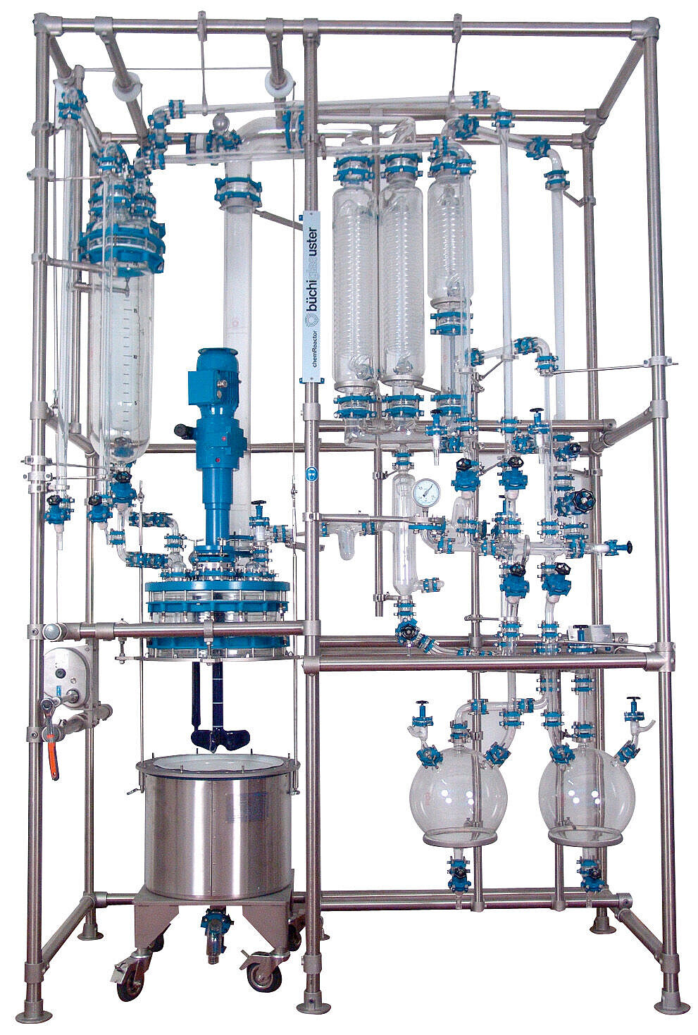 Rectification column, reflux condenser, ceramic saddles Rectification column, reflux condenser, ceramic saddles