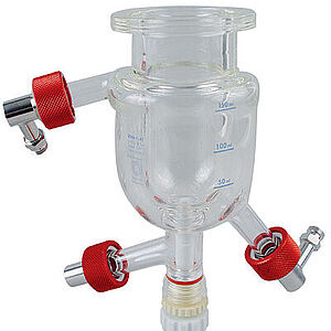 Type 1B glass pressure reactor with drain valve