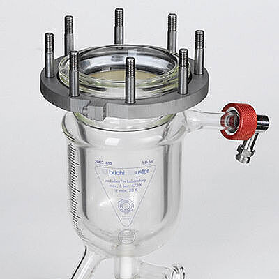 Type 1B glass pressure reactor with bottom valve