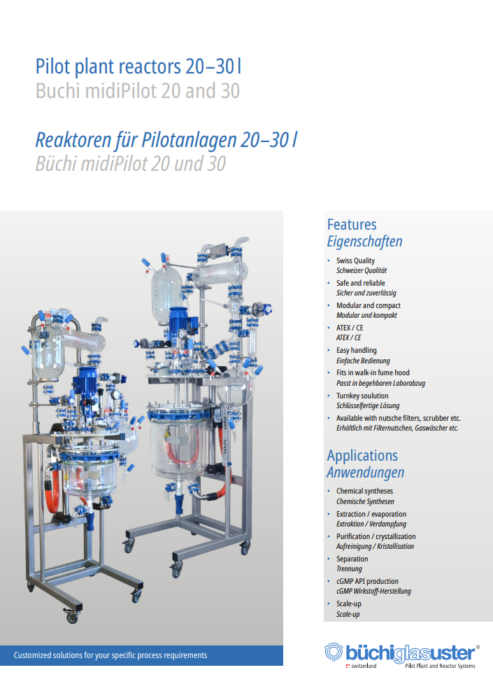 Pilot plant reactors 20 - 30 l