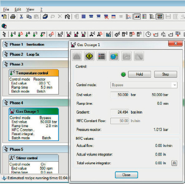 Setting up recipes: drag & drop editor, recipe modification "on the fly", functions as if..then...else logic, loop, jump back to phase..