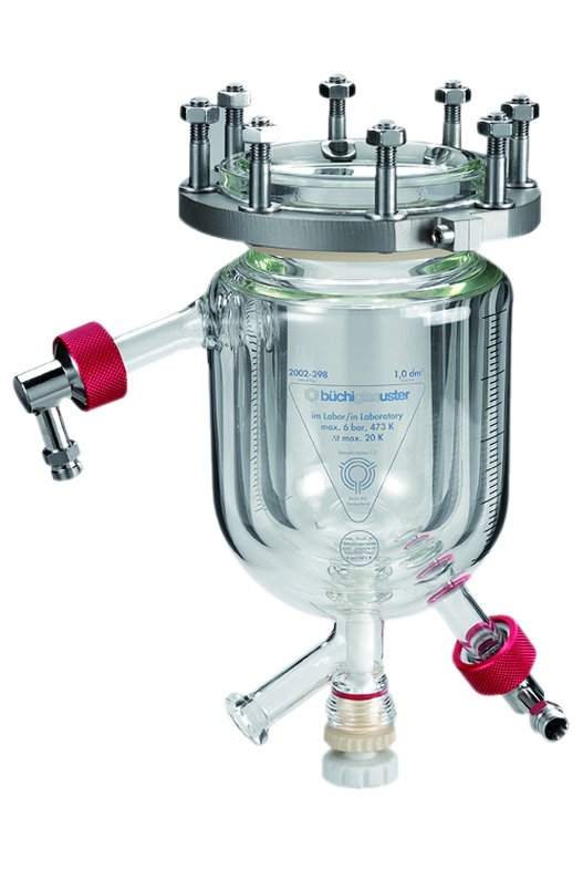 Pressurized glass vessel with heating jacket